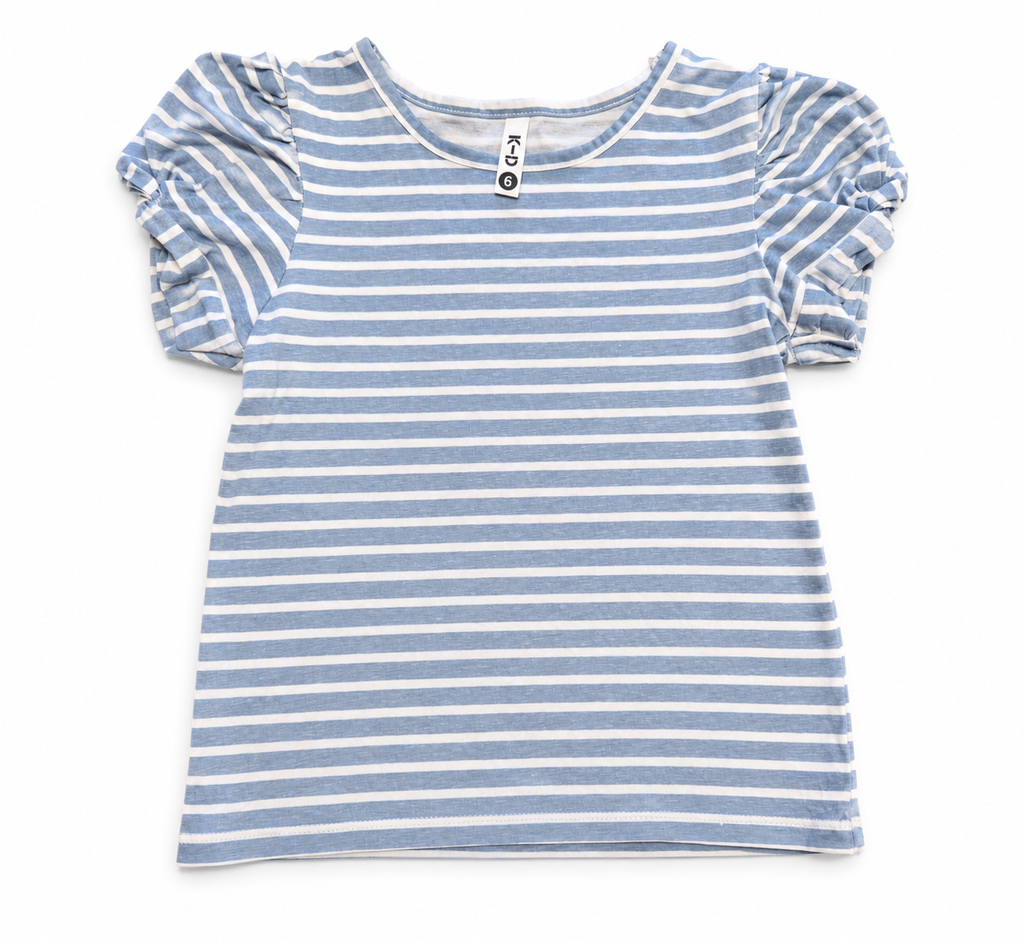 K-D Striped Puff Sleeve Top