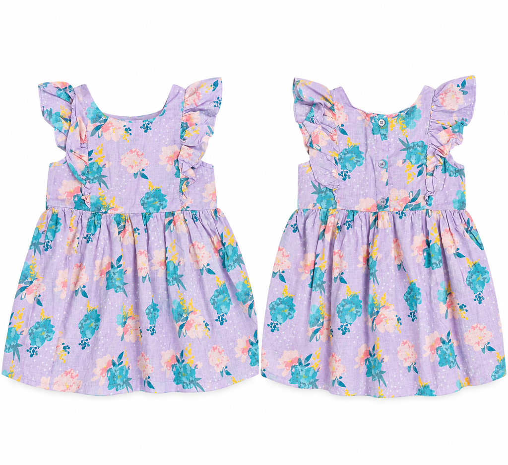 Sprout- Floral Ruffle Dress
