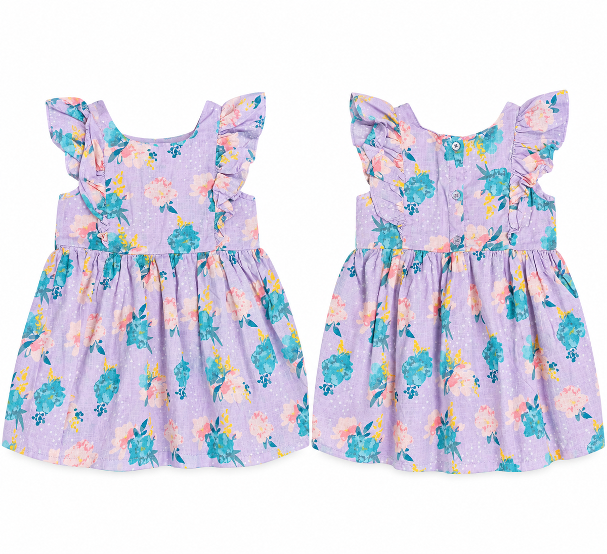 Sprout- Floral Ruffle Dress