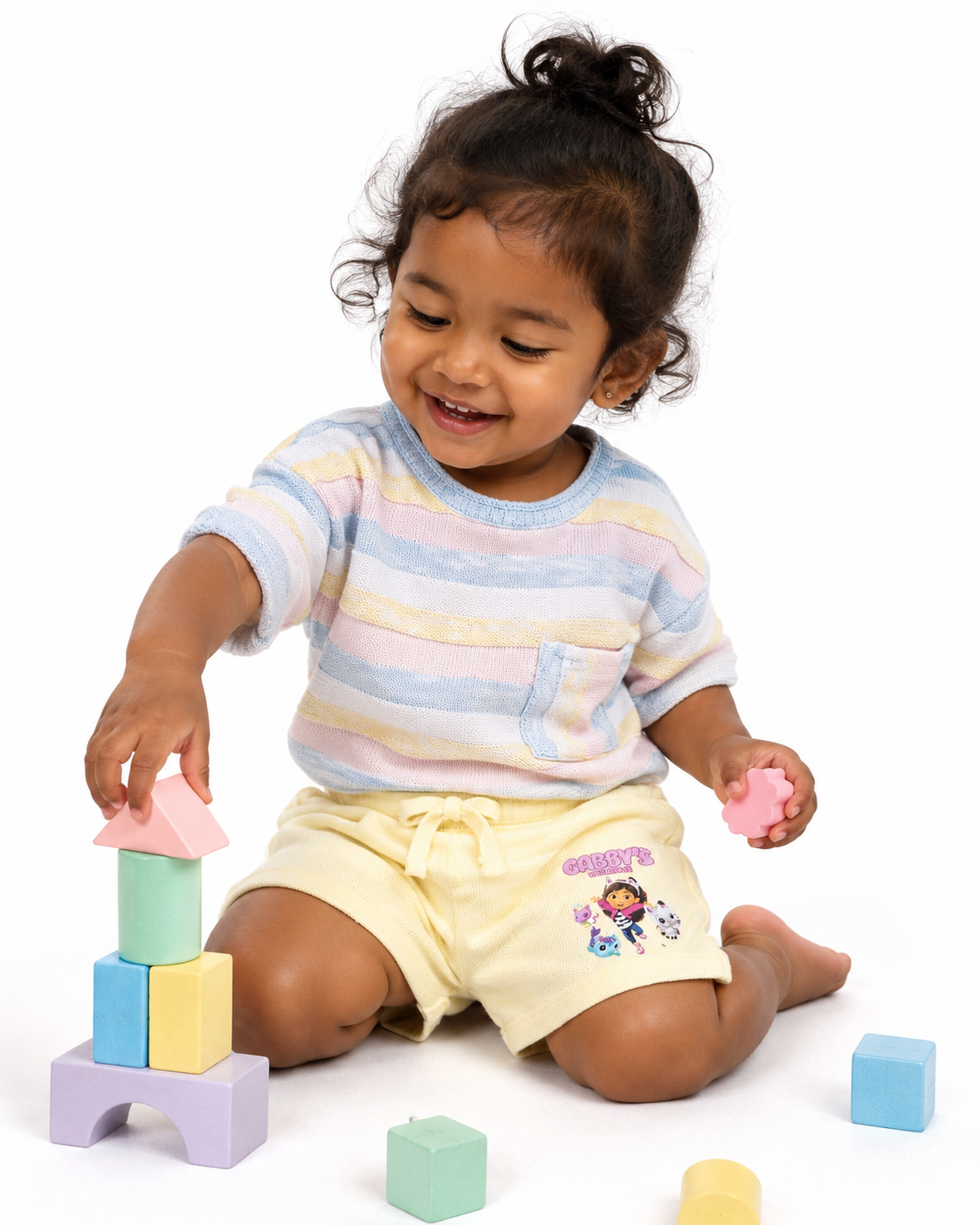 Pastel Knit Top & Gabby's Dollhouse Shorts Set