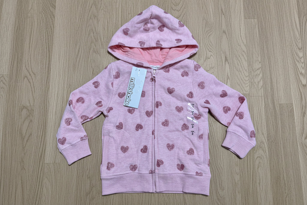 Milkshake Heart Print Zip Hoodie – Brand new with tag