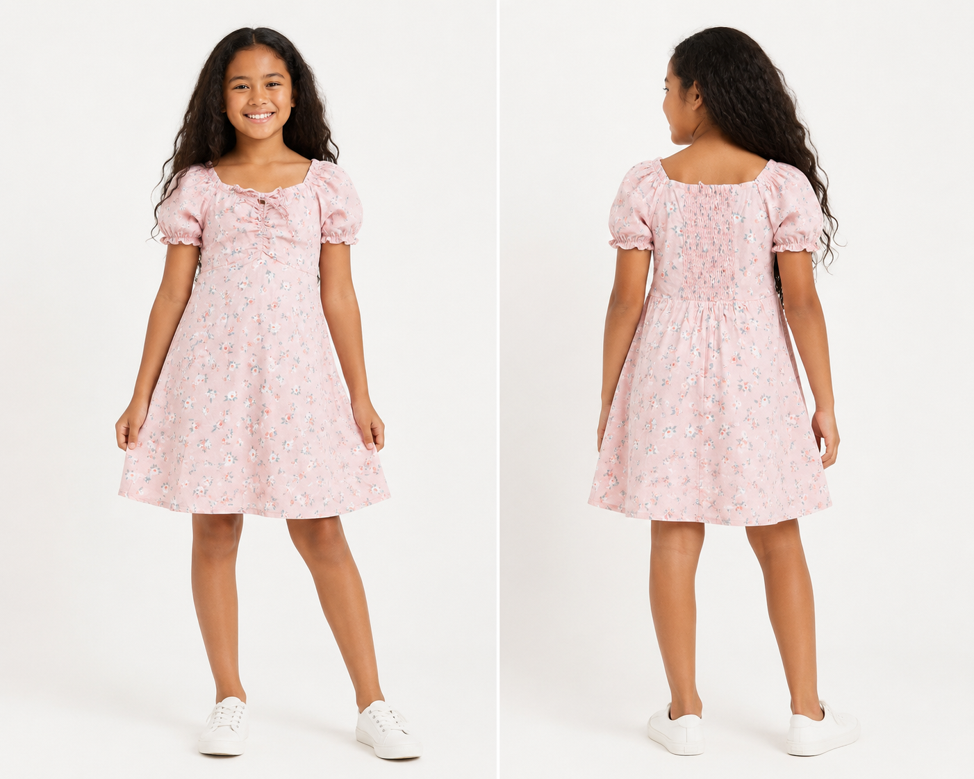 K-D Floral Puff Sleeve Dress