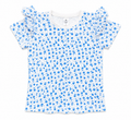 Target Kids- Floral Flutter Sleeve Ribbed Top