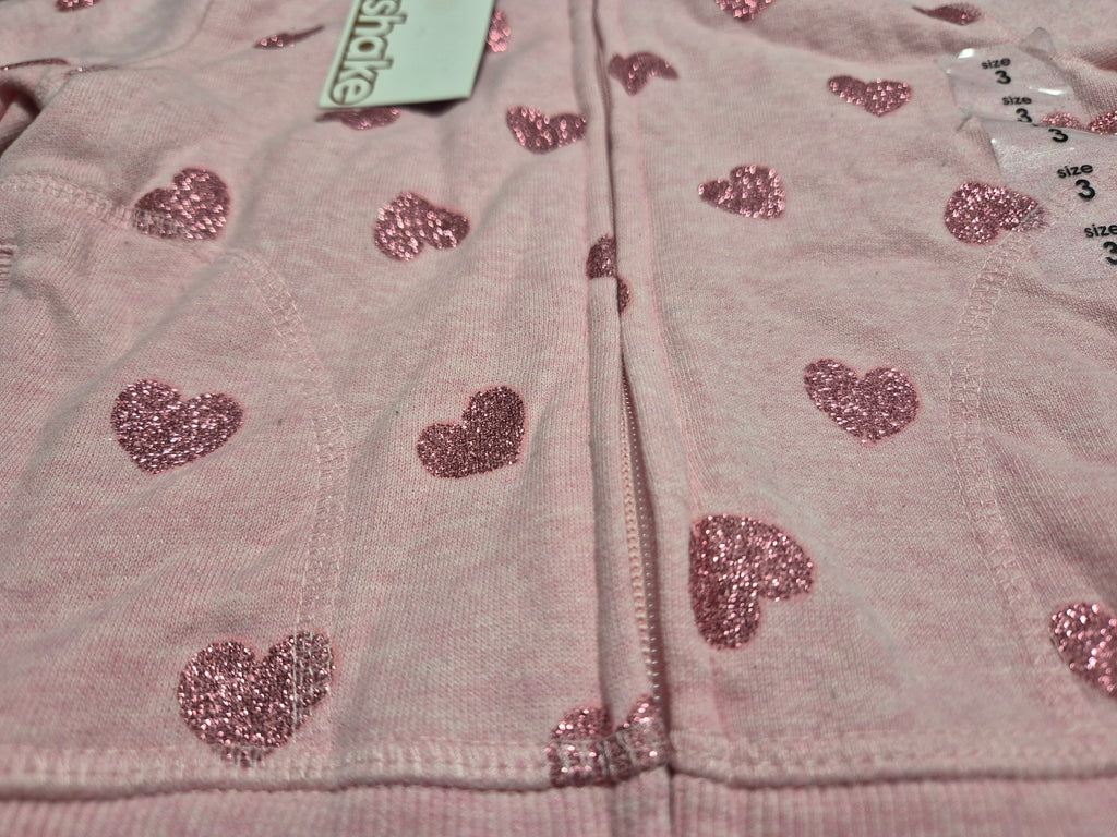 Milkshake Heart Print Zip Hoodie – Brand new with tag