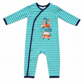 Tiny Little Wonders- Striped Romper with Vehicle Print