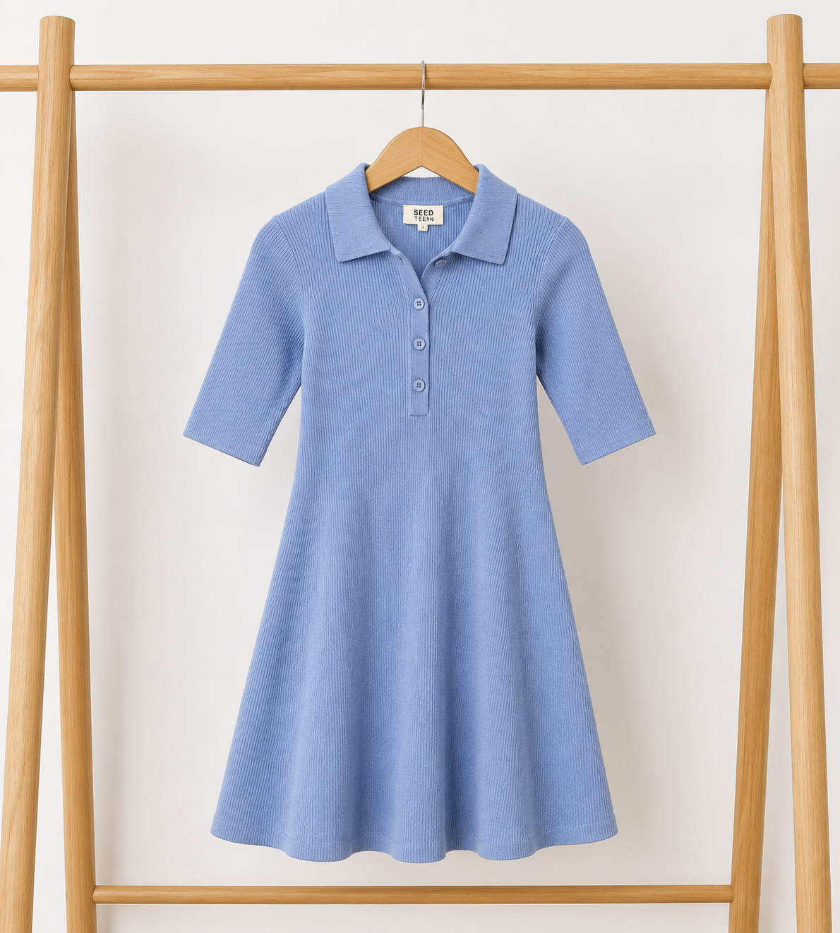 Seed Teen Ribbed Collared Dress