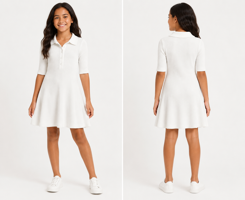 Seed Teen Ribbed Collared Dress