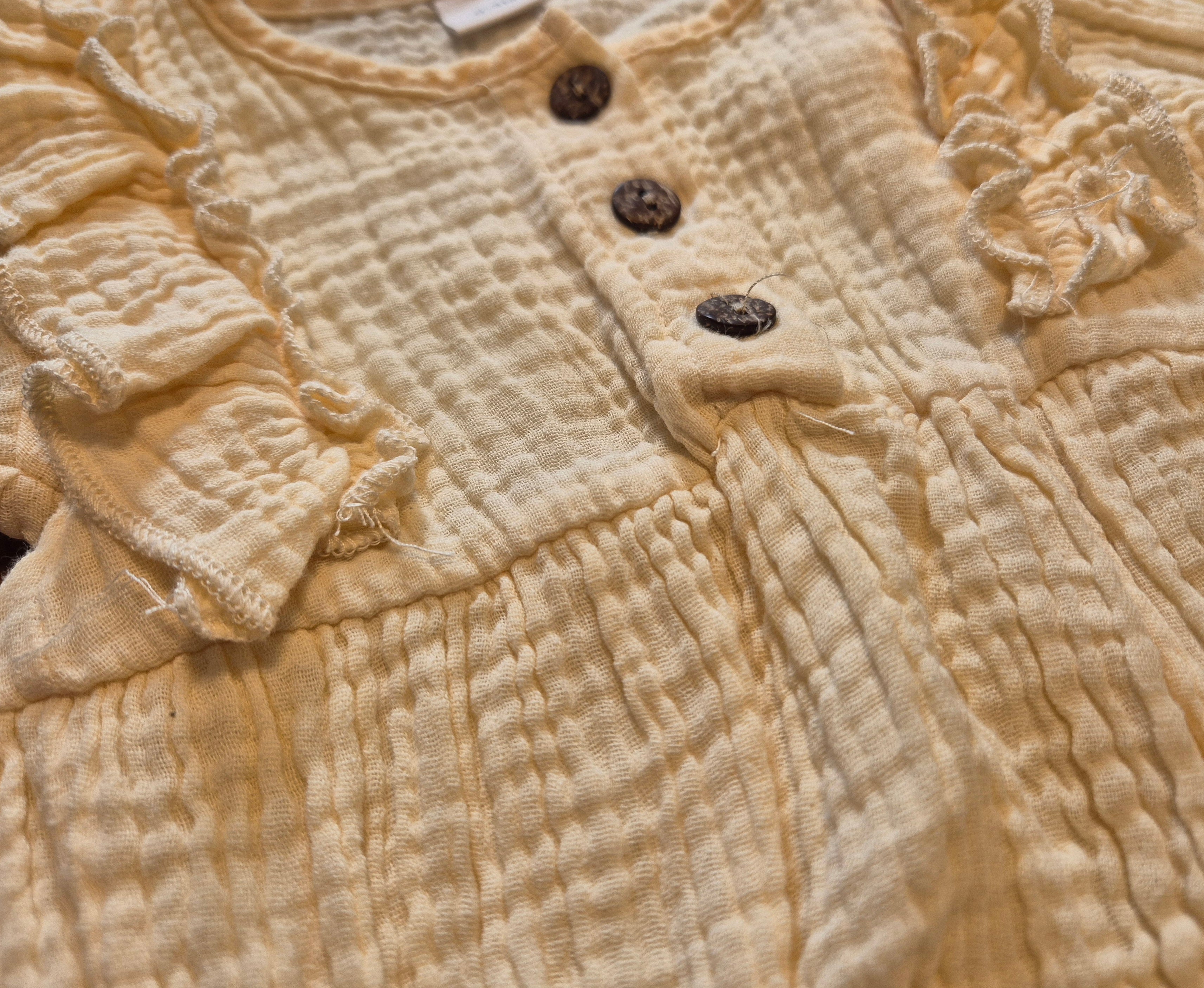 Cream Muslin Ruffle Bodysuit