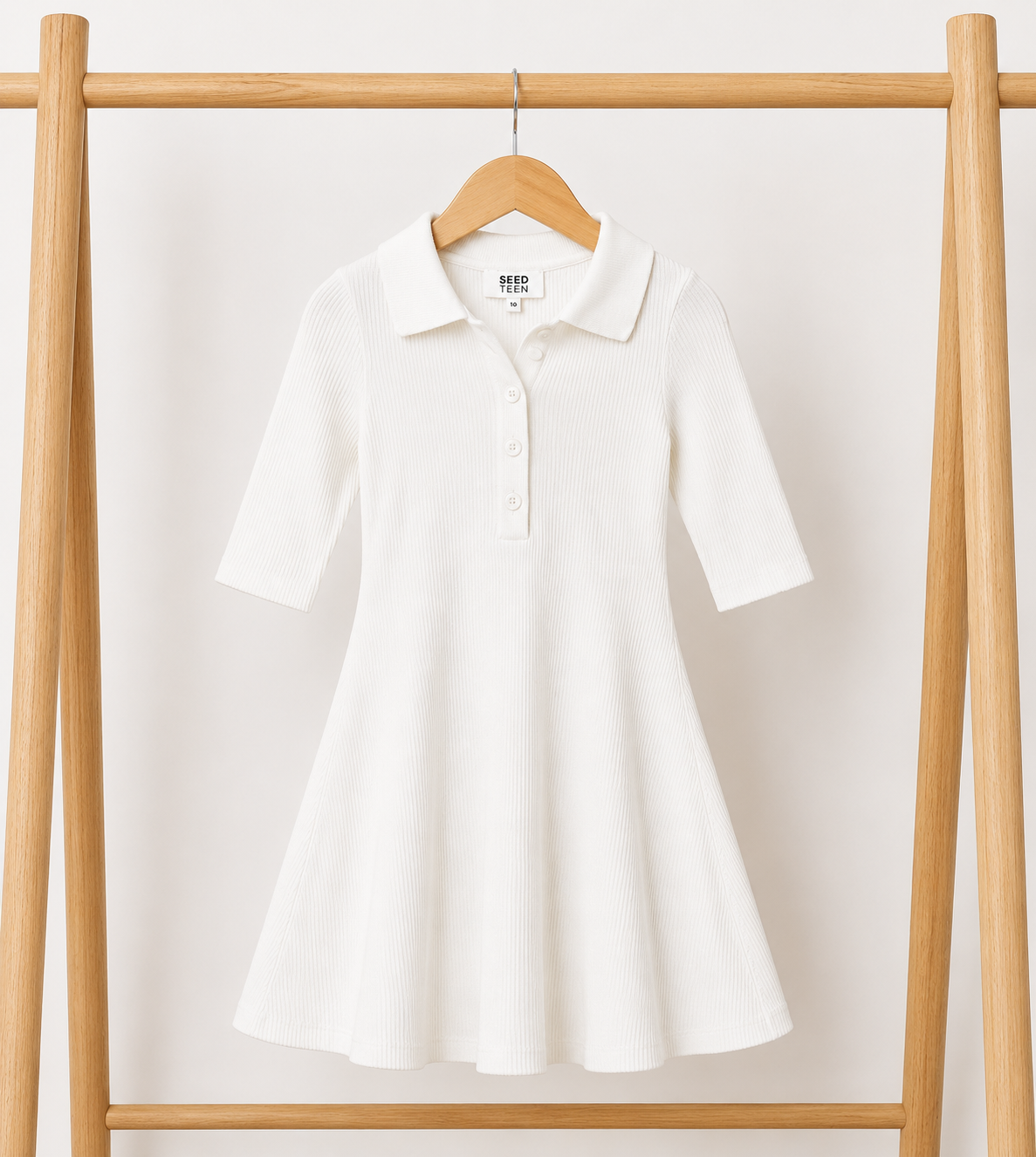 Seed Teen Ribbed Collared Dress