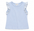 Milkshake Ribbed Flutter Sleeve Top