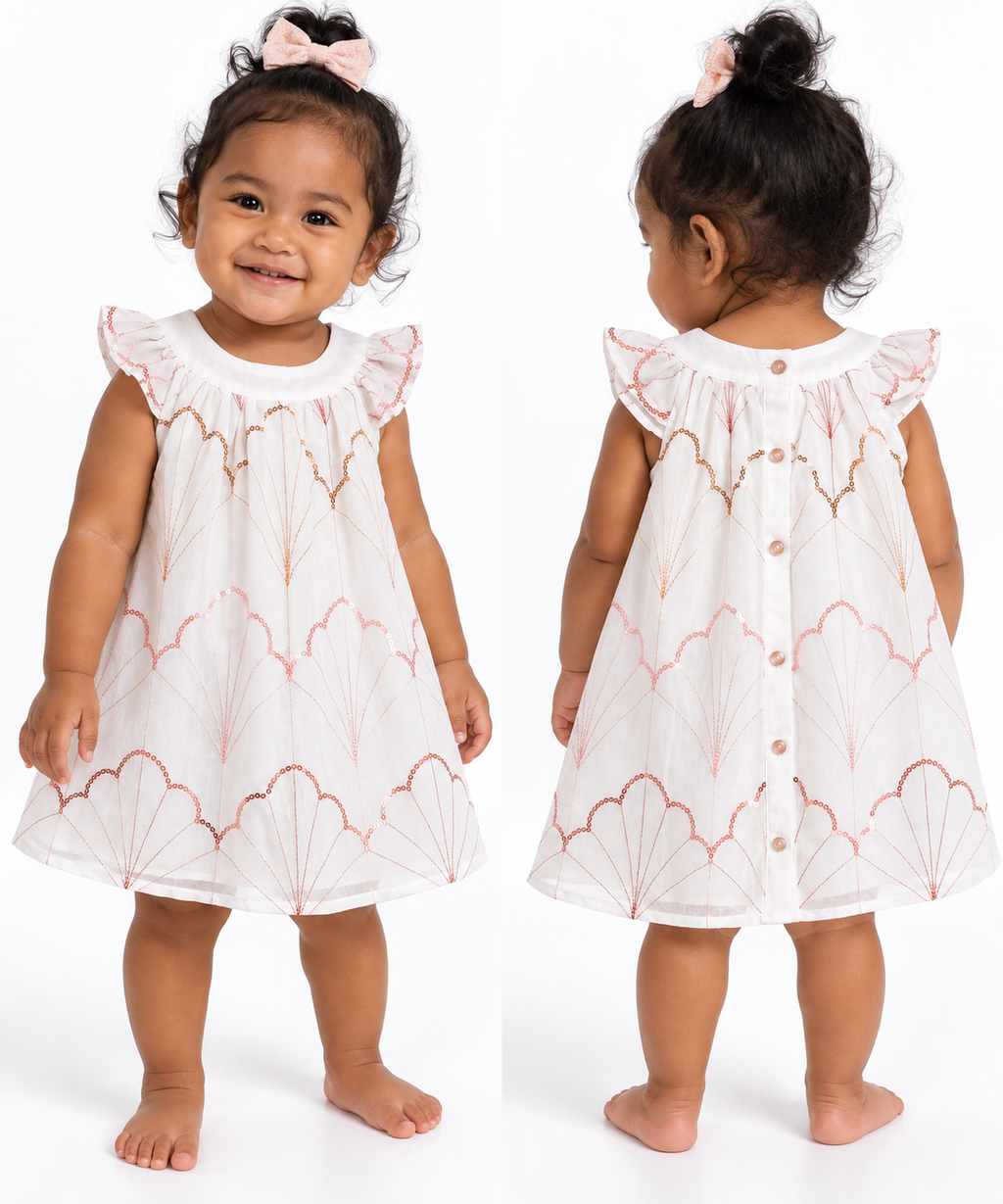 Bebe- Elegant Sequin Embroidered Dress